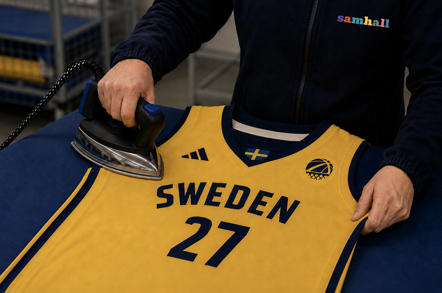 Samhall ny officiell tvättpartner till Svenska Basketbollförbundet. Bilden är AI-genererad.
